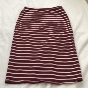 Burgundy striped skirt
